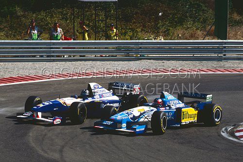 Michael Schumacher overtaking Damon Hill, GP Portugal, 1995.jpg