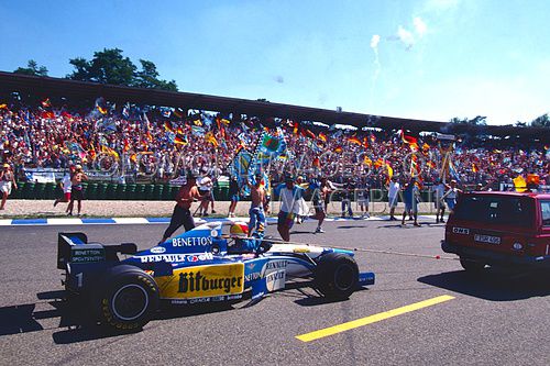 Michael Schumacher, Benetton, Wins the  German GP, 1995.jpg