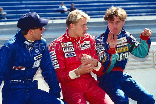 Letho, Hakkinen and Irvine, Test Portugal 1993.jpg