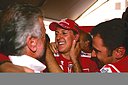 Michael Schumacher, Corinna, Worldchampion, GP Hongarije 2001-4.jpg