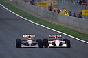 Ayrton Senna, McLaren Honda and Nigel Mansell Williams Renault, GP Spain 1991.jpg