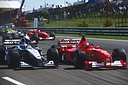 Michael Schumacher en Mika Hakkinen, Start GP Hongarije, 2000-2.jpg