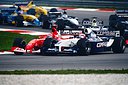 Montoya-Schumacher crash, GP Malaysia 2002-1.jpg